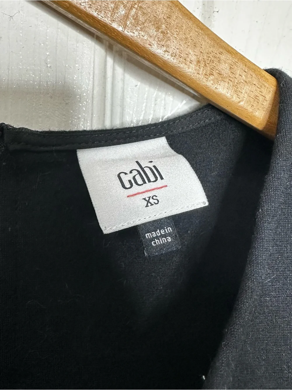 Cabi Its A Party Black Bell Sleeve V-Neck Top Back Exposed Zip XS #3500